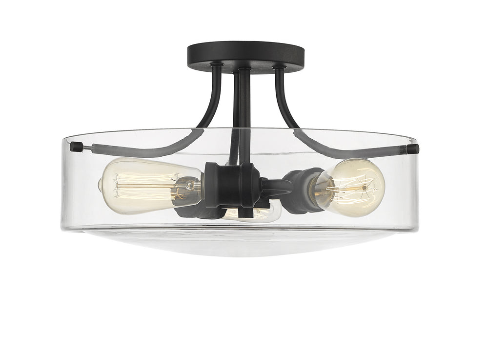 Z-Lite Canada - 471SF-MB - Three Light Semi Flush Mount - Delaney - Matte Black
