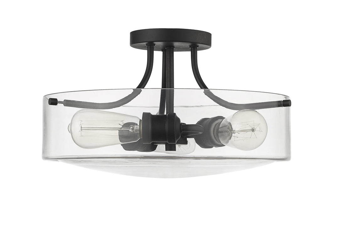 Z-Lite Canada - 471SF-MB - Three Light Semi Flush Mount - Delaney - Matte Black