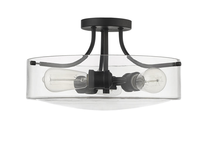 Z-Lite Canada - 471SF-MB - Three Light Semi Flush Mount - Delaney - Matte Black