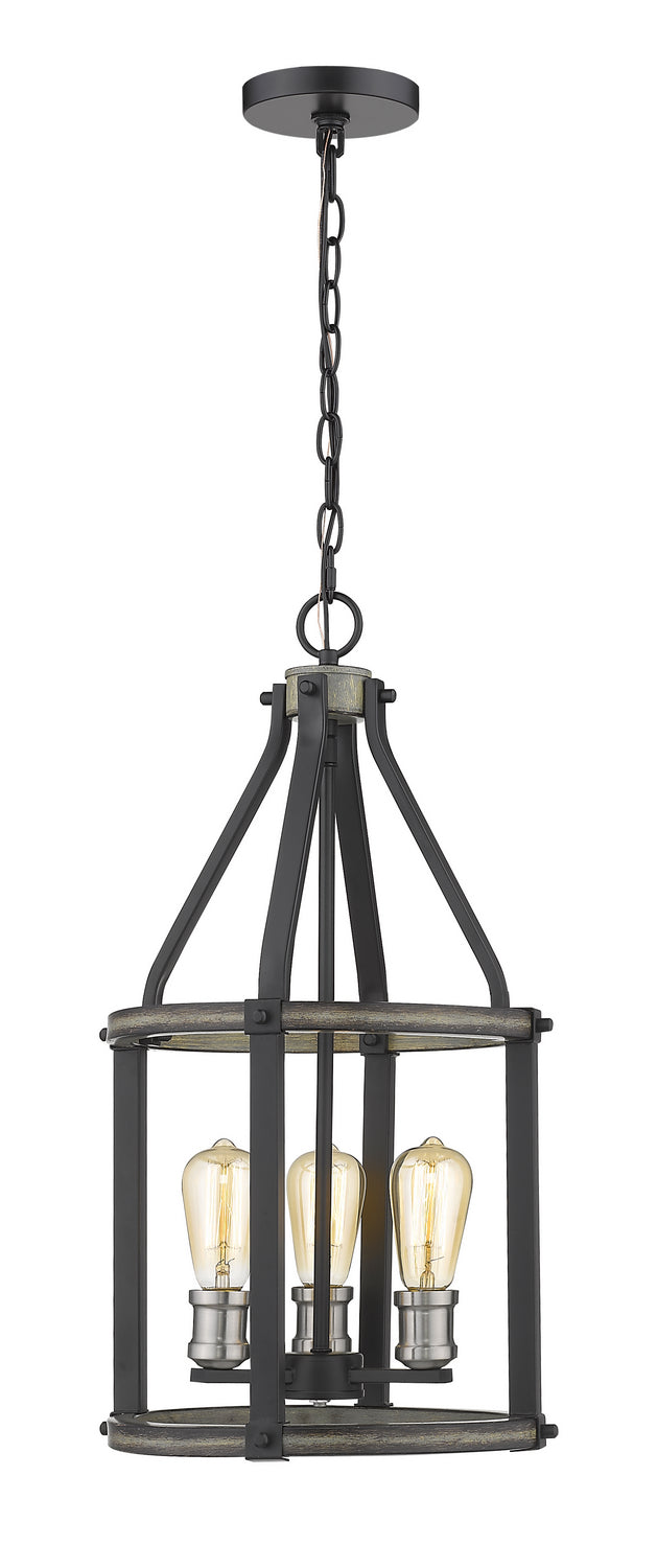 Kirkland Three Light Pendant in Ashen Barnboard - available from The Lighting Shoppe, trusted by Canadian homeowners