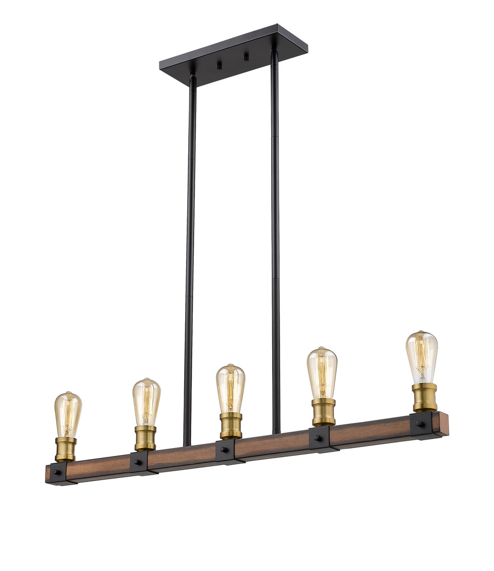 Z-Lite Canada - 472-5L-RM - Five Light Linear Chandelier - Kirkland - Rustic Mahogany