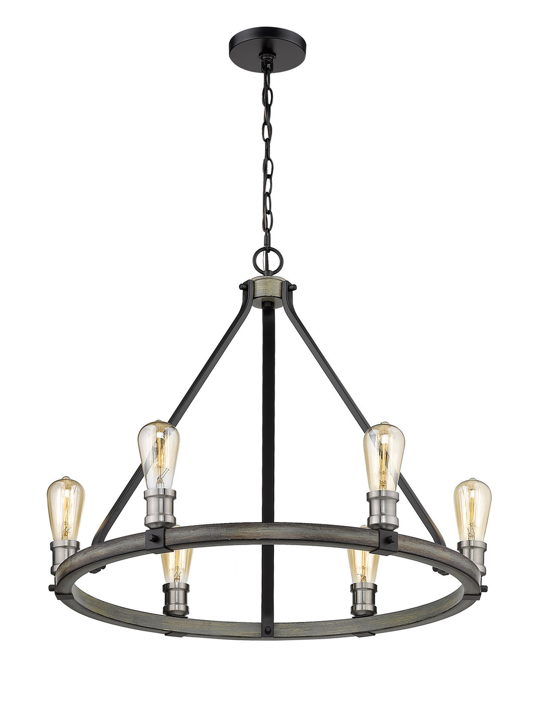Z-Lite Canada - 472-6ABB - Six Light Chandelier - Kirkland - Ashen Barnboard