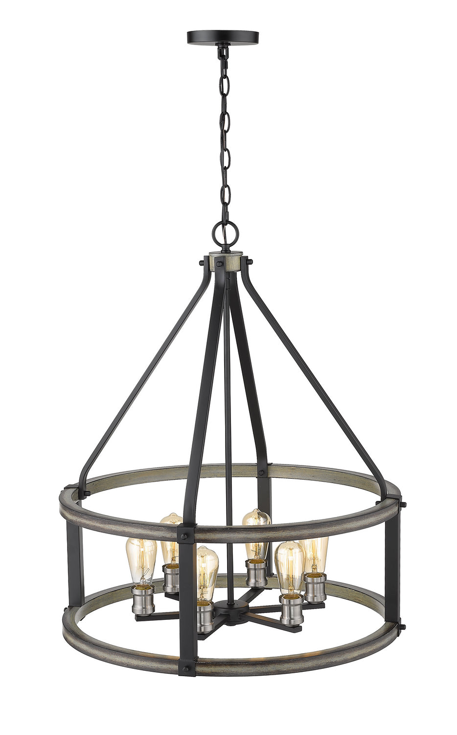 Z-Lite Canada - 472-6D-ABB - Six Light Chandelier - Kirkland - Ashen Barnboard