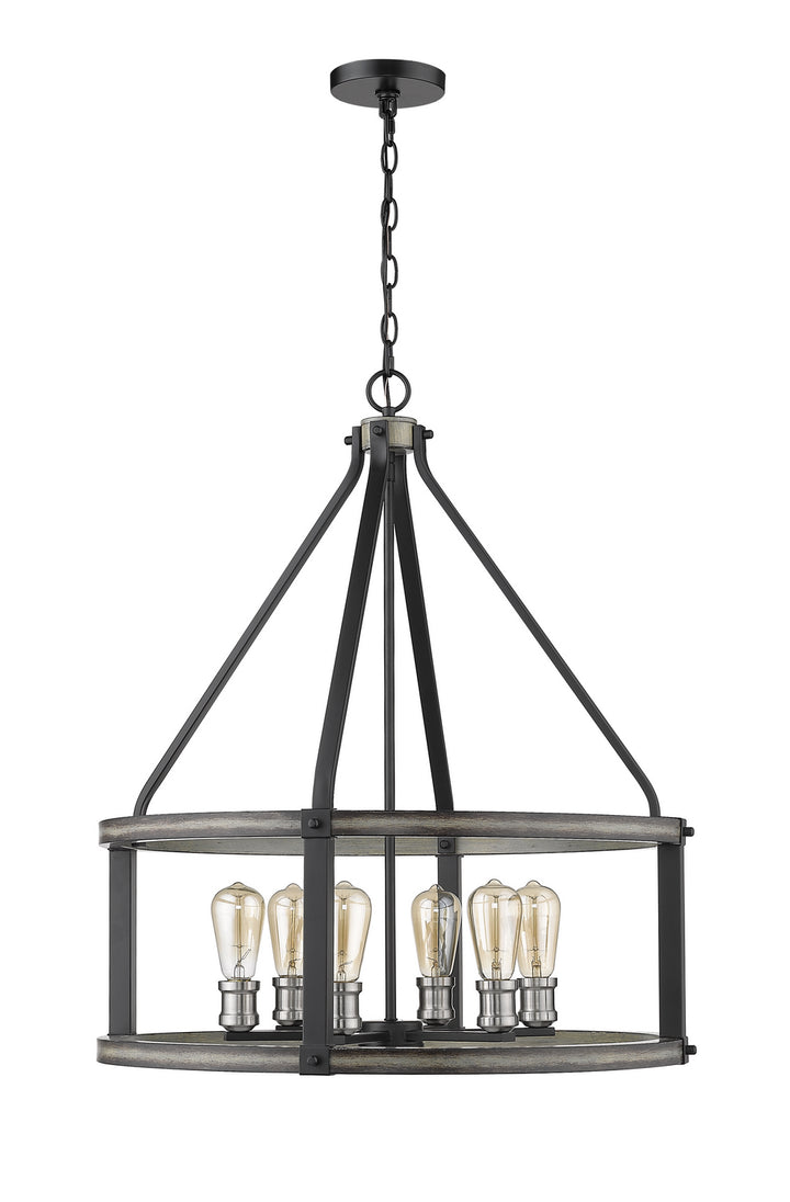 Z-Lite Canada - 472-6D-ABB - Six Light Chandelier - Kirkland - Ashen Barnboard