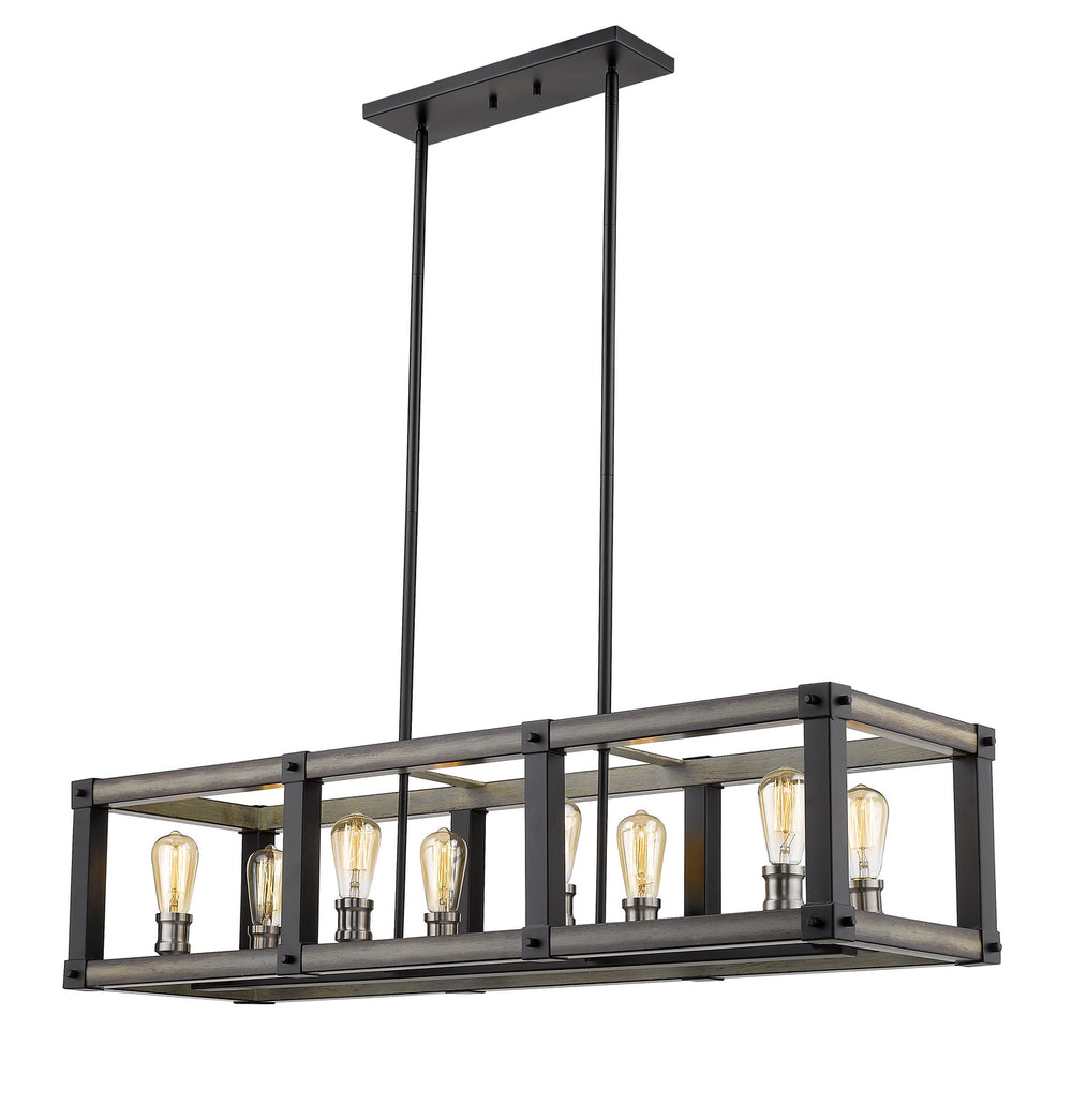 Z-Lite Canada - 472-8L-ABB - Eight Light Linear Chandelier - Kirkland - Ashen Barnboard