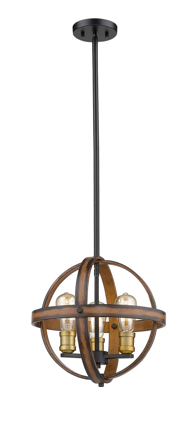 Z-Lite Canada - 472B14-RM - Three Light Pendant - Kirkland - Rustic Mahogany