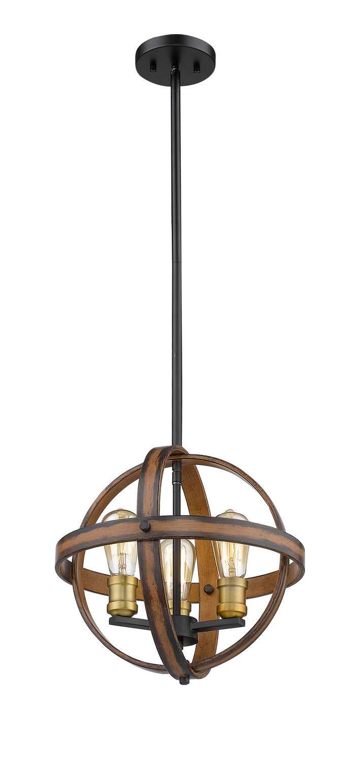 Z-Lite Canada - 472B14-RM - Three Light Pendant - Kirkland - Rustic Mahogany