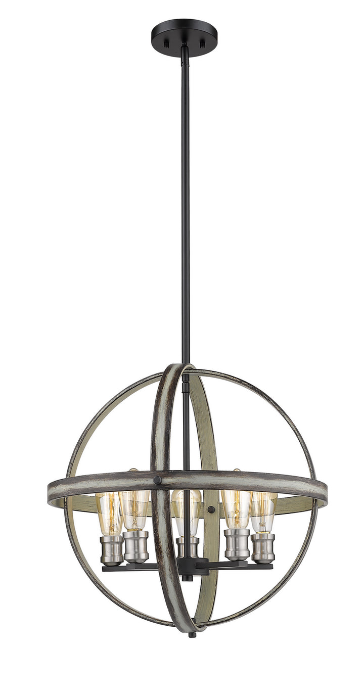 Z-Lite Canada - 472B20-ABB - Five Light Chandelier - Kirkland - Ashen Barnboard