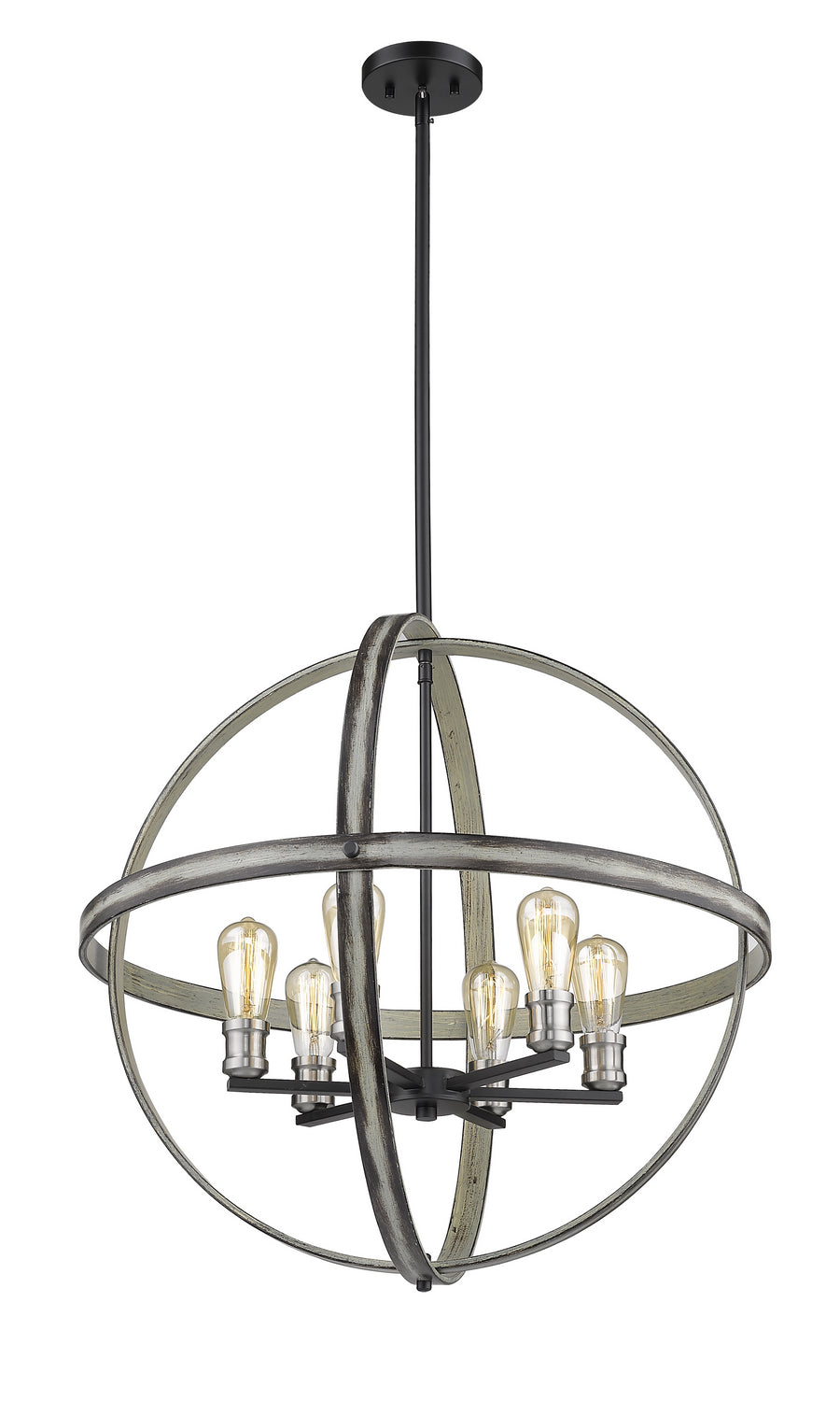 Z-Lite Canada - 472B26-ABB - Six Light Chandelier - Kirkland - Ashen Barnboard