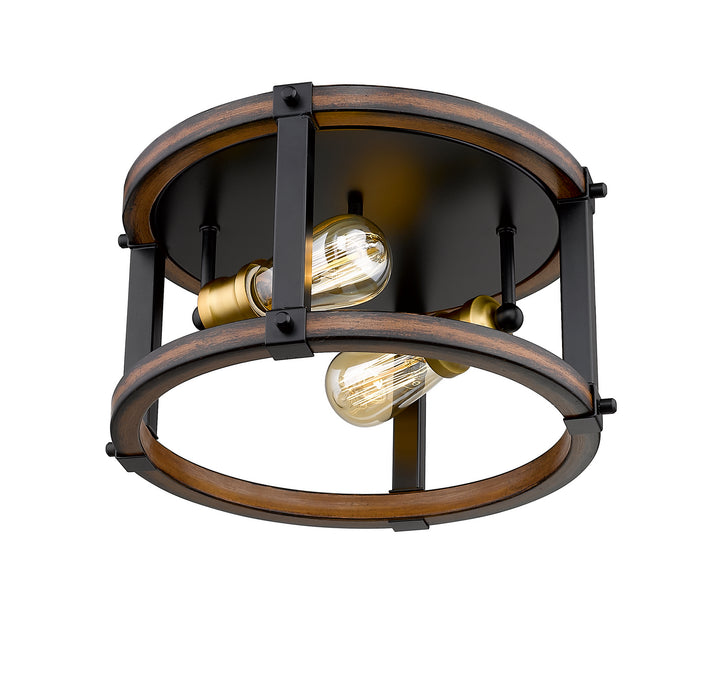 Z-Lite Canada - 472F2R-RM - Two Light Flush Mount - Kirkland - Rustic Mahogany