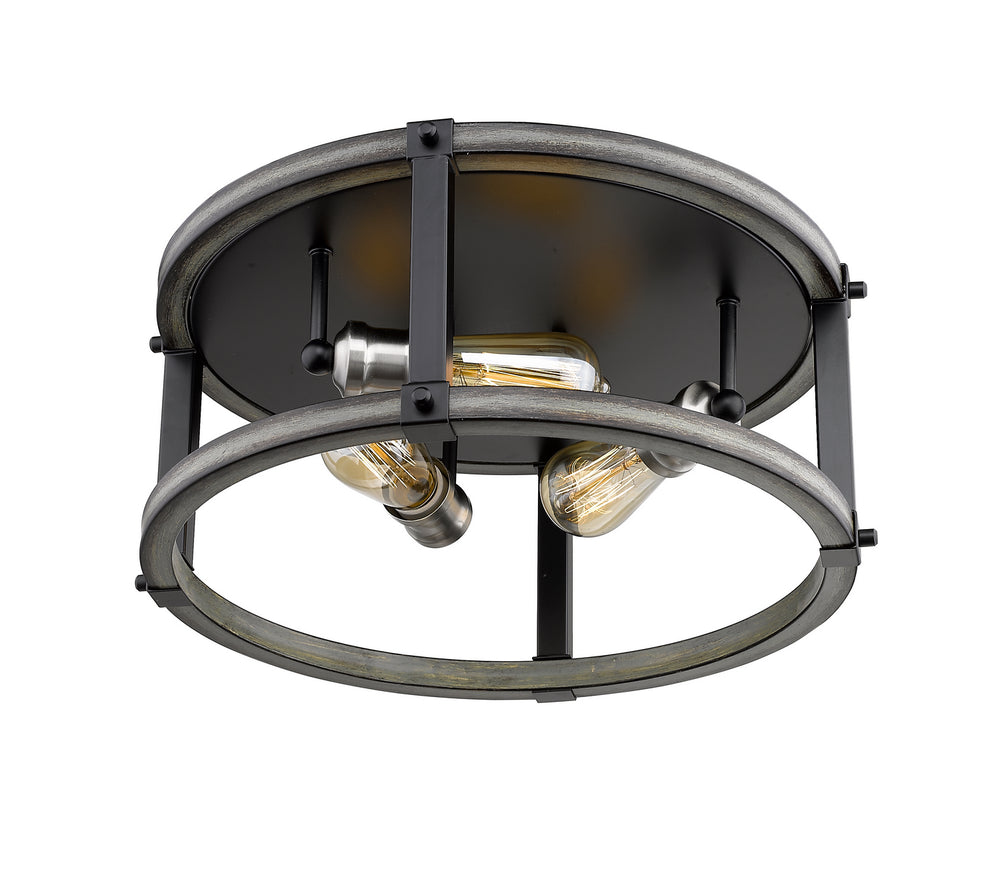 Z-Lite Canada - 472F3R-ABB - Three Light Flush Mount - Kirkland - Ashen Barnboard