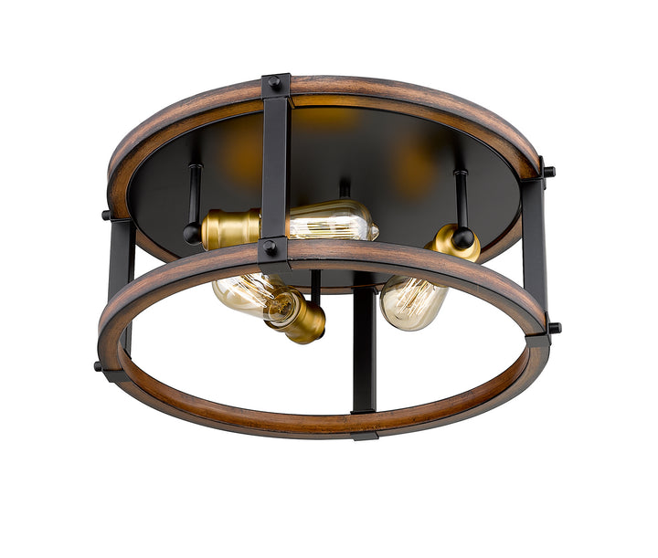 Z-Lite Canada - 472F3R-RM - Three Light Flush Mount - Kirkland - Rustic Mahogany
