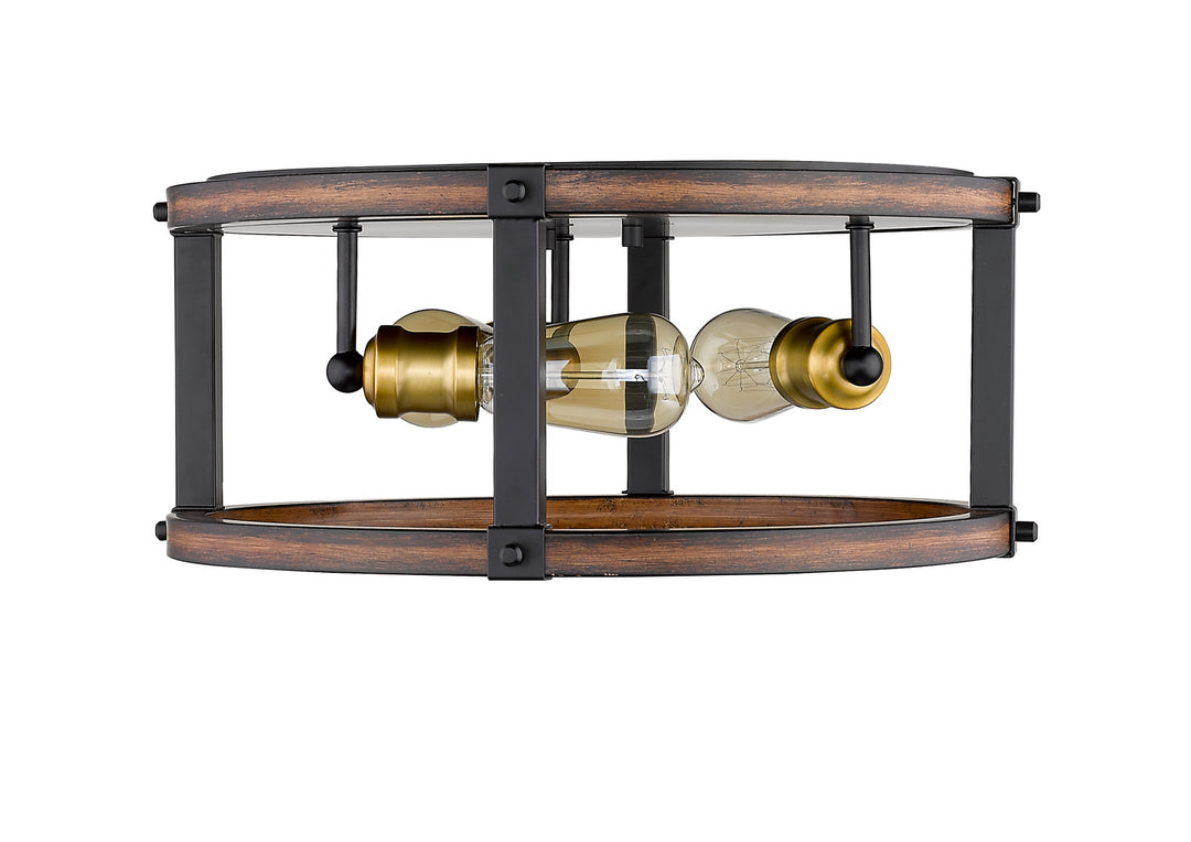 Z-Lite Canada - 472F3R-RM - Three Light Flush Mount - Kirkland - Rustic Mahogany