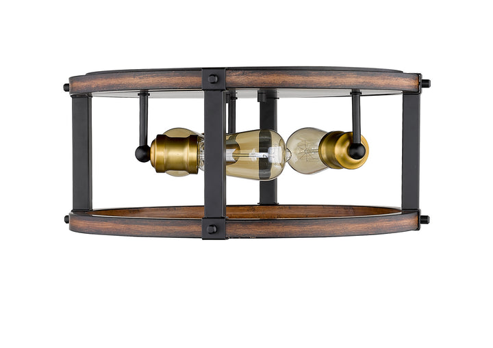 Z-Lite Canada - 472F3R-RM - Three Light Flush Mount - Kirkland - Rustic Mahogany
