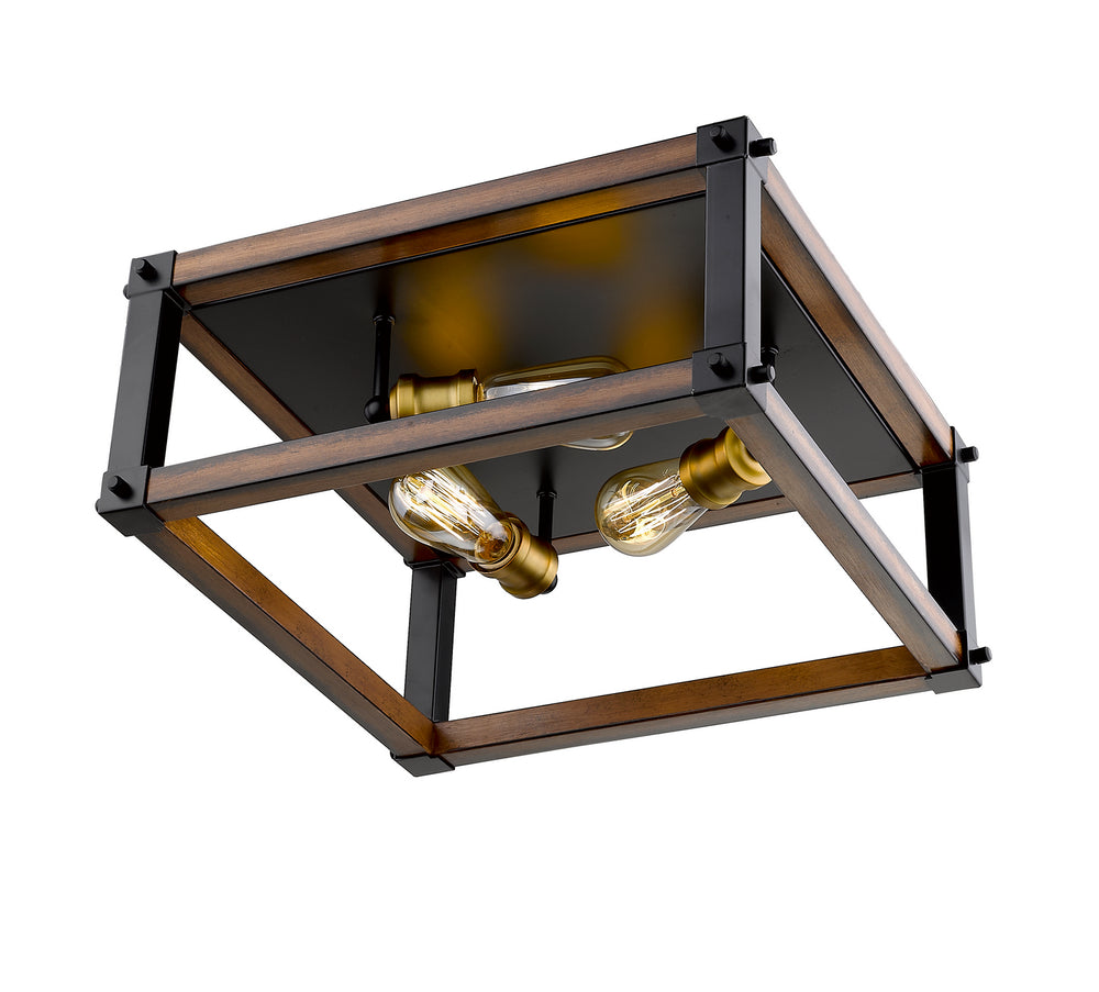 Z-Lite Canada - 472F3S-RM - Three Light Flush Mount - Kirkland - Rustic Mahogany