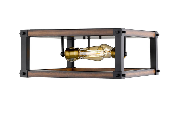 Z-Lite Canada - 472F3S-RM - Three Light Flush Mount - Kirkland - Rustic Mahogany