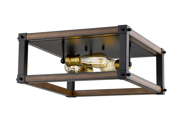 Kirkland Three Light Flush Mount in Rustic Mahogany - available from The Lighting Shoppe, trusted by Canadian homeowners