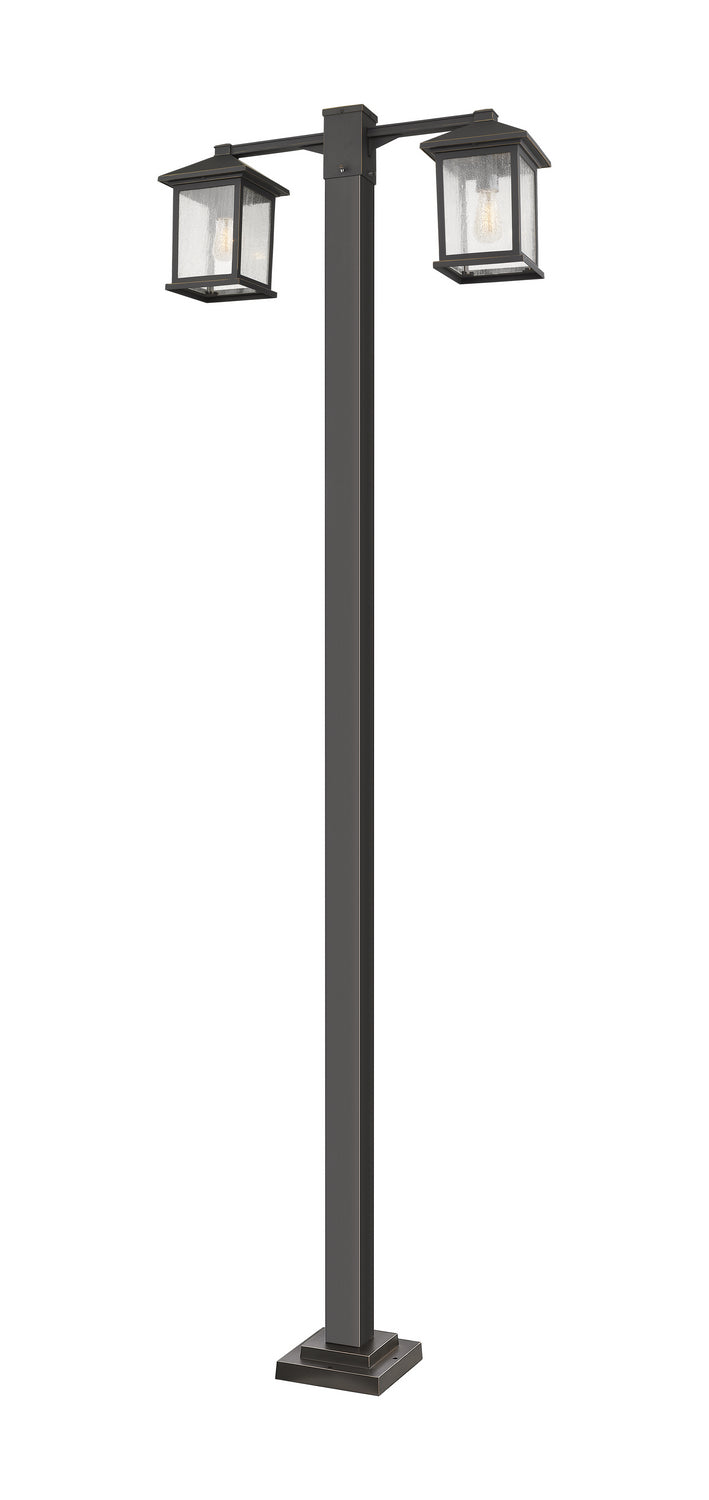 Portland Two Light Outdoor Post Mounted Fixture in Oil Rubbed Bronze - available from The Lighting Shoppe, trusted by Canadian homeowners