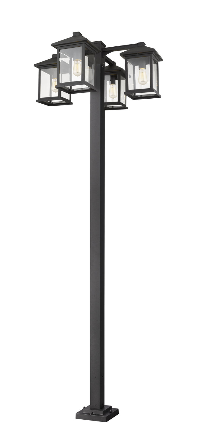 Portland Four Light Outdoor Post Mounted Fixture in Black - available from The Lighting Shoppe, trusted by Canadian homeowners