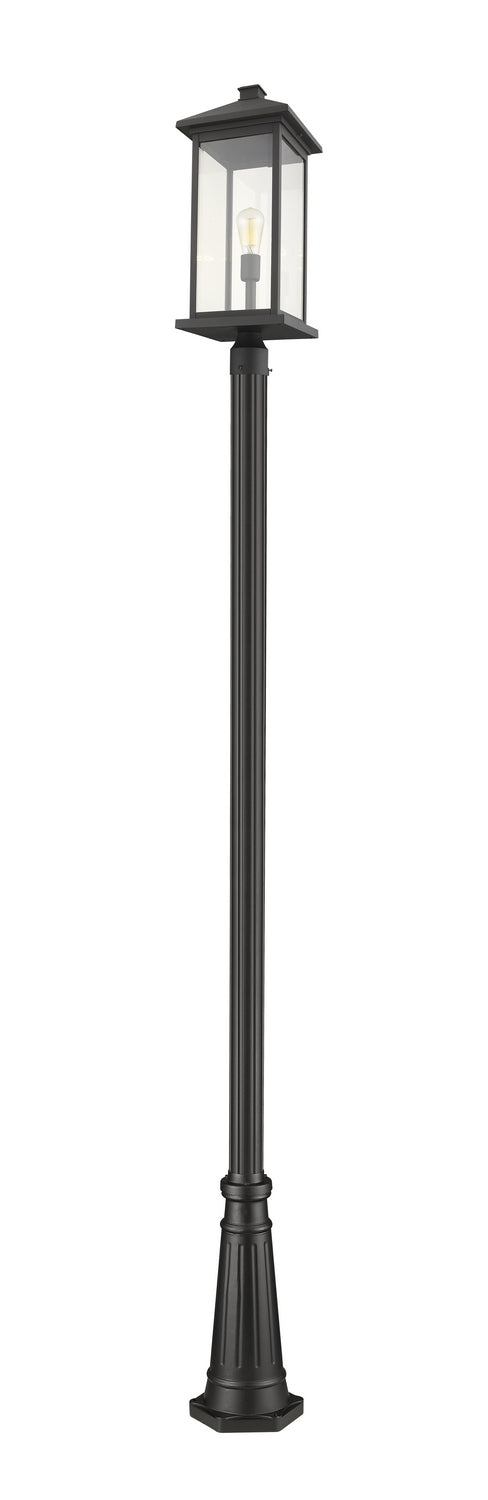 Portland One Light Outdoor Post Mounted Fixture in Black - available from The Lighting Shoppe, trusted by Canadian homeowners