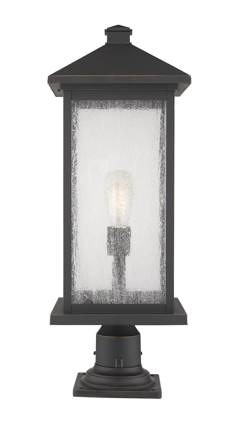 Portland One Light Outdoor Pier Mounted Fixture in Oil Rubbed Bronze - available from The Lighting Shoppe, trusted by Canadian homeowners