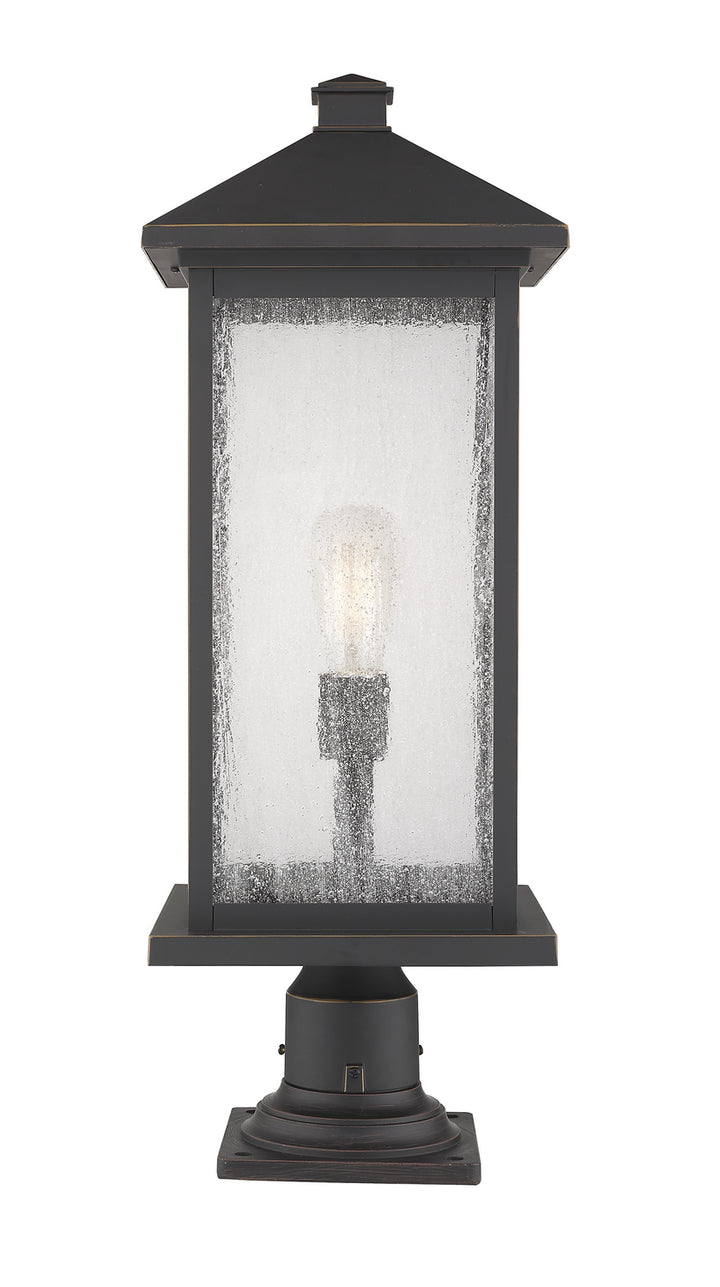 Portland One Light Outdoor Pier Mounted Fixture in Oil Rubbed Bronze - available from The Lighting Shoppe, trusted by Canadian homeowners