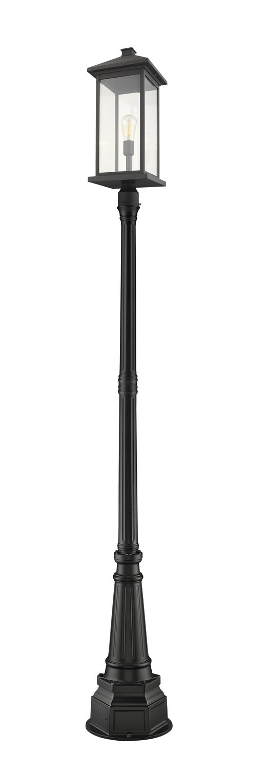 Portland One Light Outdoor Post Mounted Fixture in Black - available from The Lighting Shoppe, trusted by Canadian homeowners