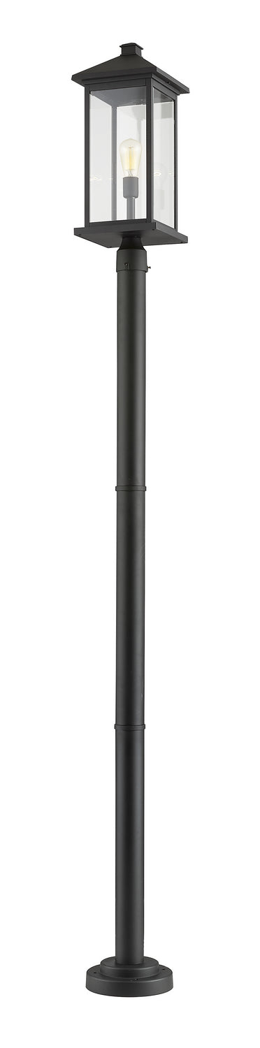 Portland One Light Outdoor Post Mounted Fixture in Black - available from The Lighting Shoppe, trusted by Canadian homeowners
