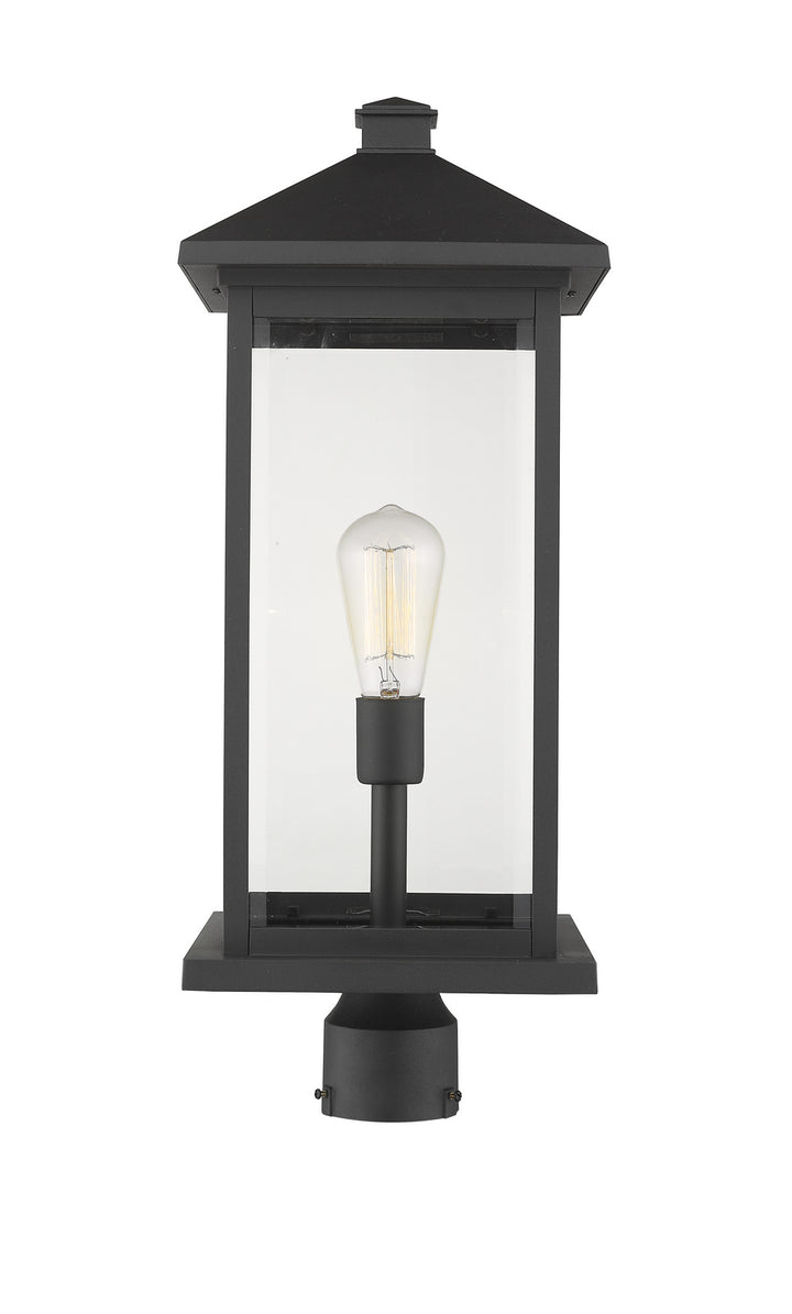 Portland One Light Outdoor Post Mount Fixture in Black - available from The Lighting Shoppe, trusted by Canadian homeowners