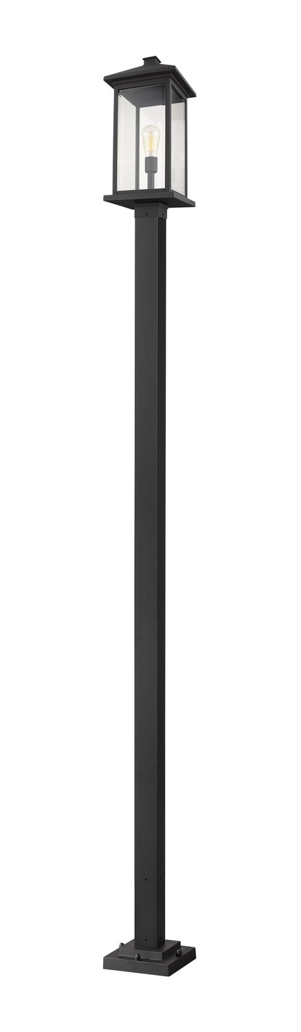Portland One Light Outdoor Post Mounted Fixture in Black - available from The Lighting Shoppe, trusted by Canadian homeowners