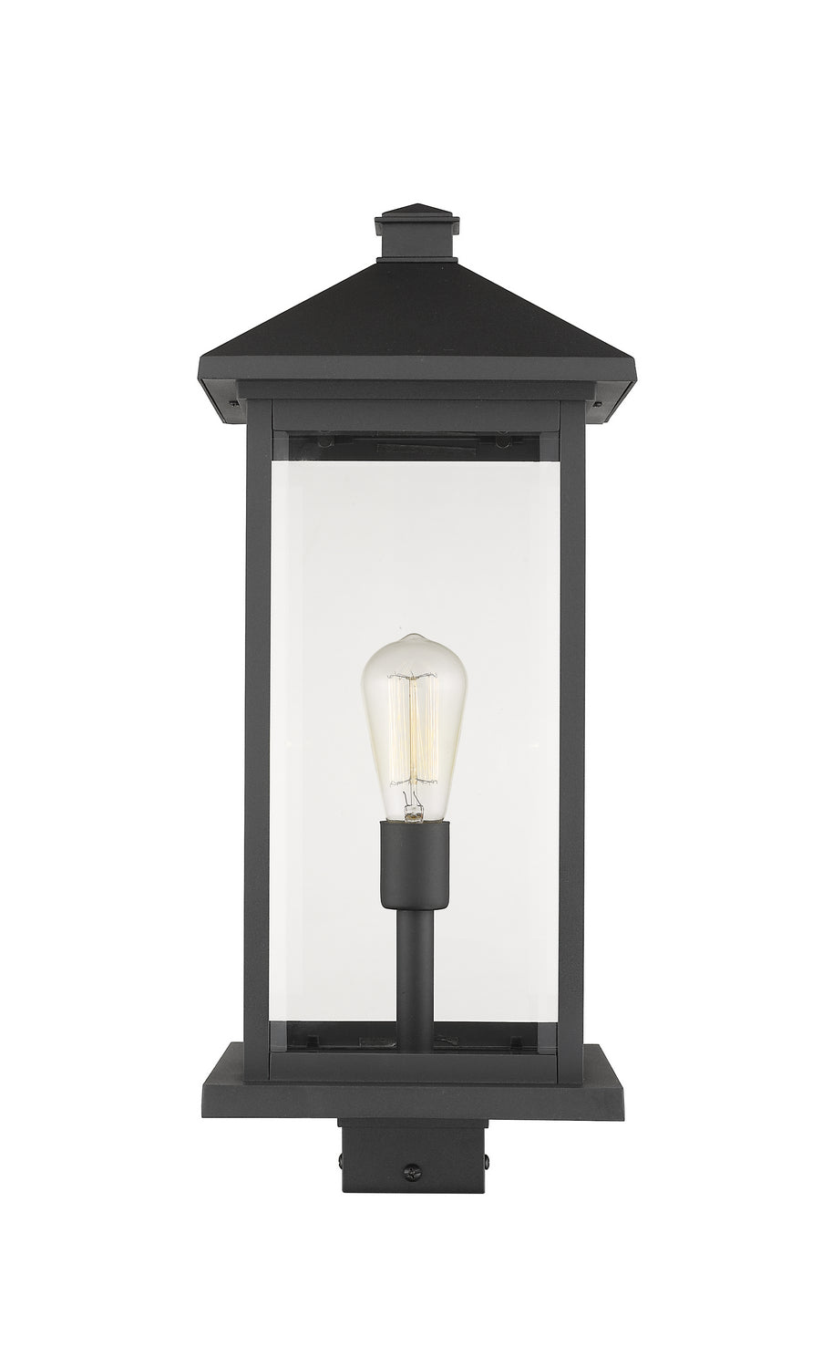 Portland One Light Outdoor Post Mount Fixture in Black - available from The Lighting Shoppe, trusted by Canadian homeowners