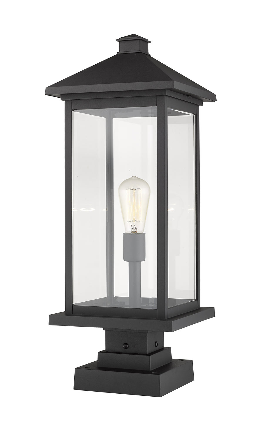 Z-Lite Canada - 531PHBXLS-SQPM-BK - One Light Outdoor Pier Mounted Fixture - Portland - Black