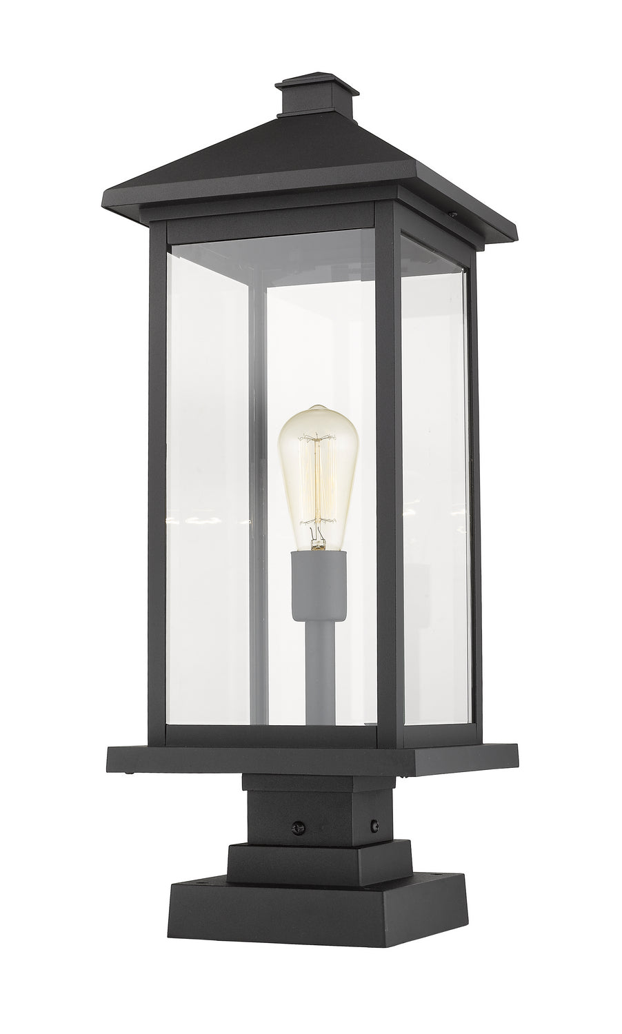 Z-Lite Canada - 531PHBXLS-SQPM-BK - One Light Outdoor Pier Mounted Fixture - Portland - Black