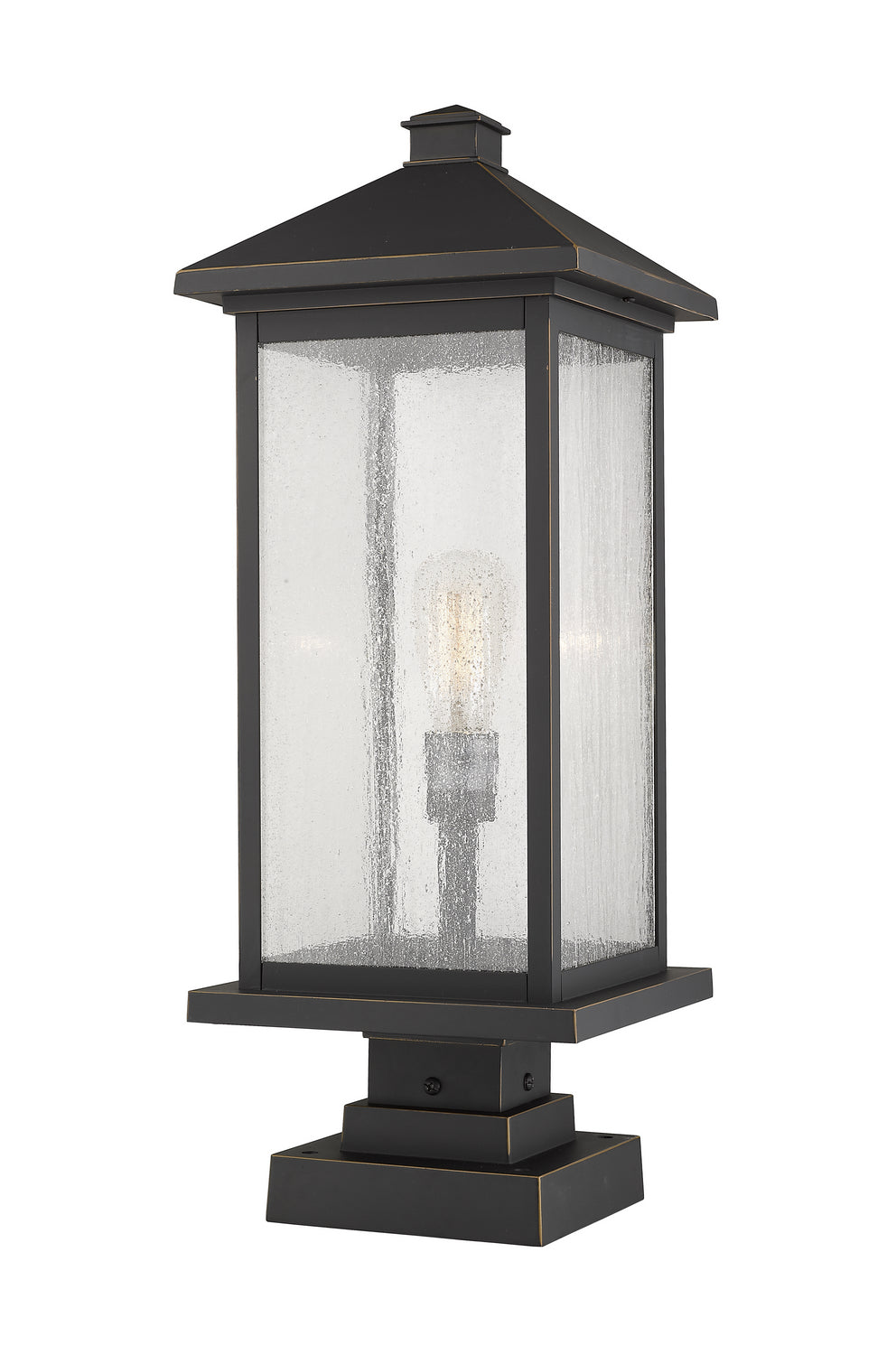 Z-Lite Canada - 531PHBXLS-SQPM-ORB - One Light Outdoor Pier Mounted Fixture - Portland - Oil Rubbed Bronze
