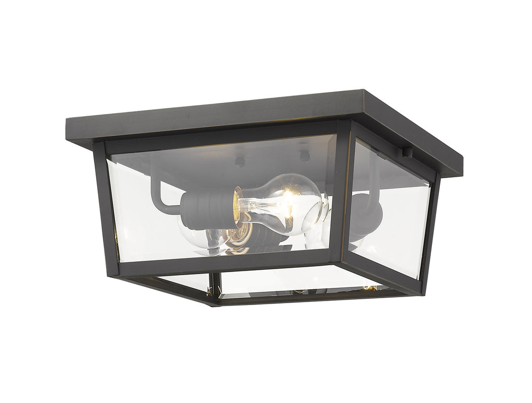 Beacon Three Light Outdoor Flush Mount in Oil Rubbed Bronze - available from The Lighting Shoppe, trusted by Canadian homeowners