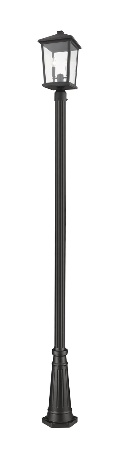 Beacon Two Light Outdoor Post Mounted Fixture in Black - available from The Lighting Shoppe, trusted by Canadian homeowners
