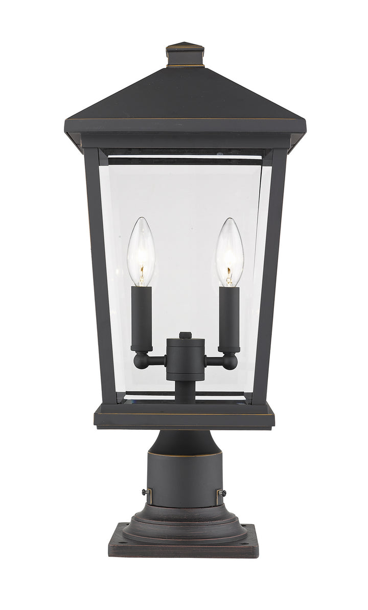 Beacon Two Light Outdoor Pier Mounted Fixture in Oil Rubbed Bronze - available from The Lighting Shoppe, trusted by Canadian homeowners