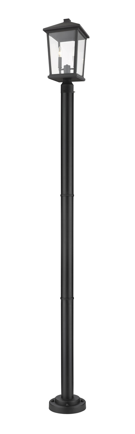 Beacon Two Light Outdoor Post Mounted Fixture in Black - available from The Lighting Shoppe, trusted by Canadian homeowners