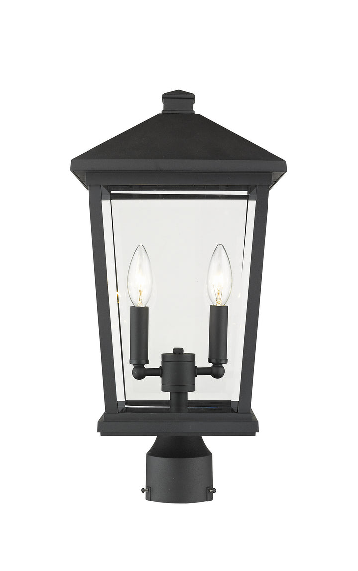 Beacon Two Light Outdoor Post Mount Fixture in Black - available from The Lighting Shoppe, trusted by Canadian homeowners