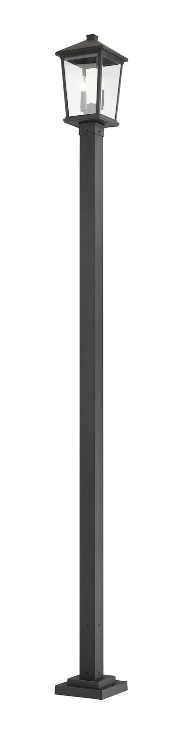 Beacon Two Light Outdoor Post Mounted Fixture in Black - available from The Lighting Shoppe, trusted by Canadian homeowners