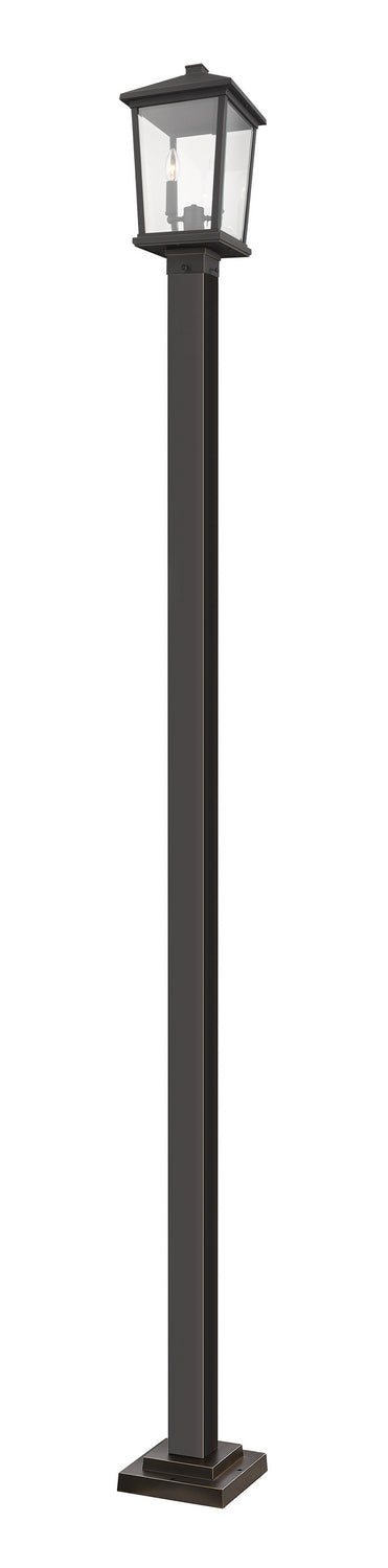 Beacon Two Light Outdoor Post Mounted Fixture in Oil Rubbed Bronze - available from The Lighting Shoppe, trusted by Canadian homeowners