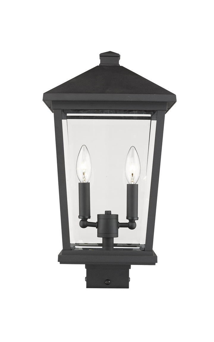 Beacon Two Light Outdoor Post Mount Fixture in Black - available from The Lighting Shoppe, trusted by Canadian homeowners