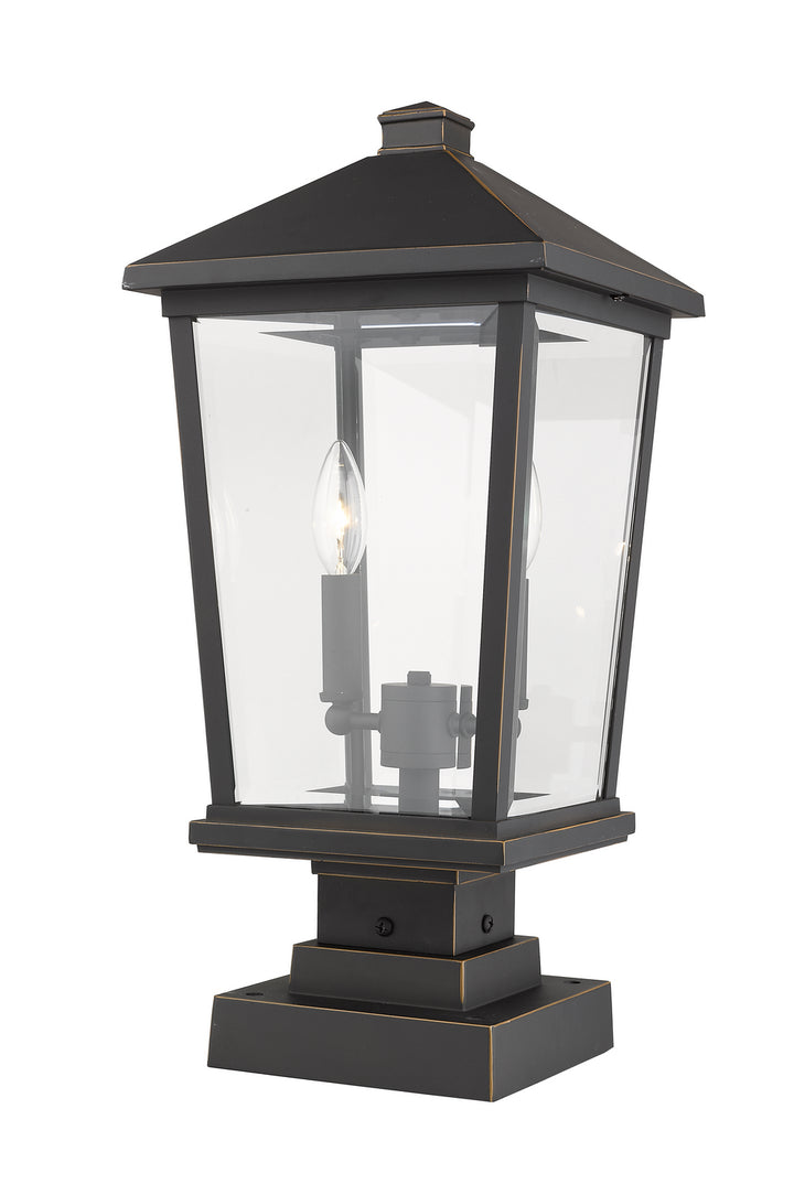 Z-Lite Canada - 568PHBS-SQPM-ORB - Two Light Outdoor Pier Mounted Fixture - Beacon - Oil Rubbed Bronze
