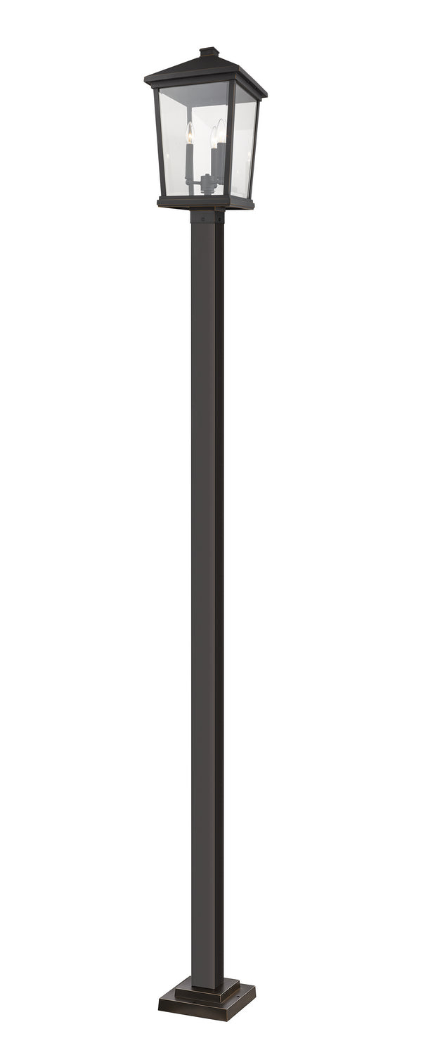 Beacon Three Light Outdoor Post Mounted Fixture in Oil Rubbed Bronze - available from The Lighting Shoppe, trusted by Canadian homeowners
