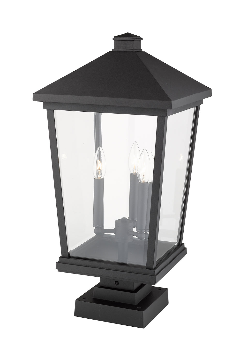 Z-Lite Canada - 568PHXLS-SQPM-BK - Three Light Outdoor Pier Mounted Fixture - Beacon - Black