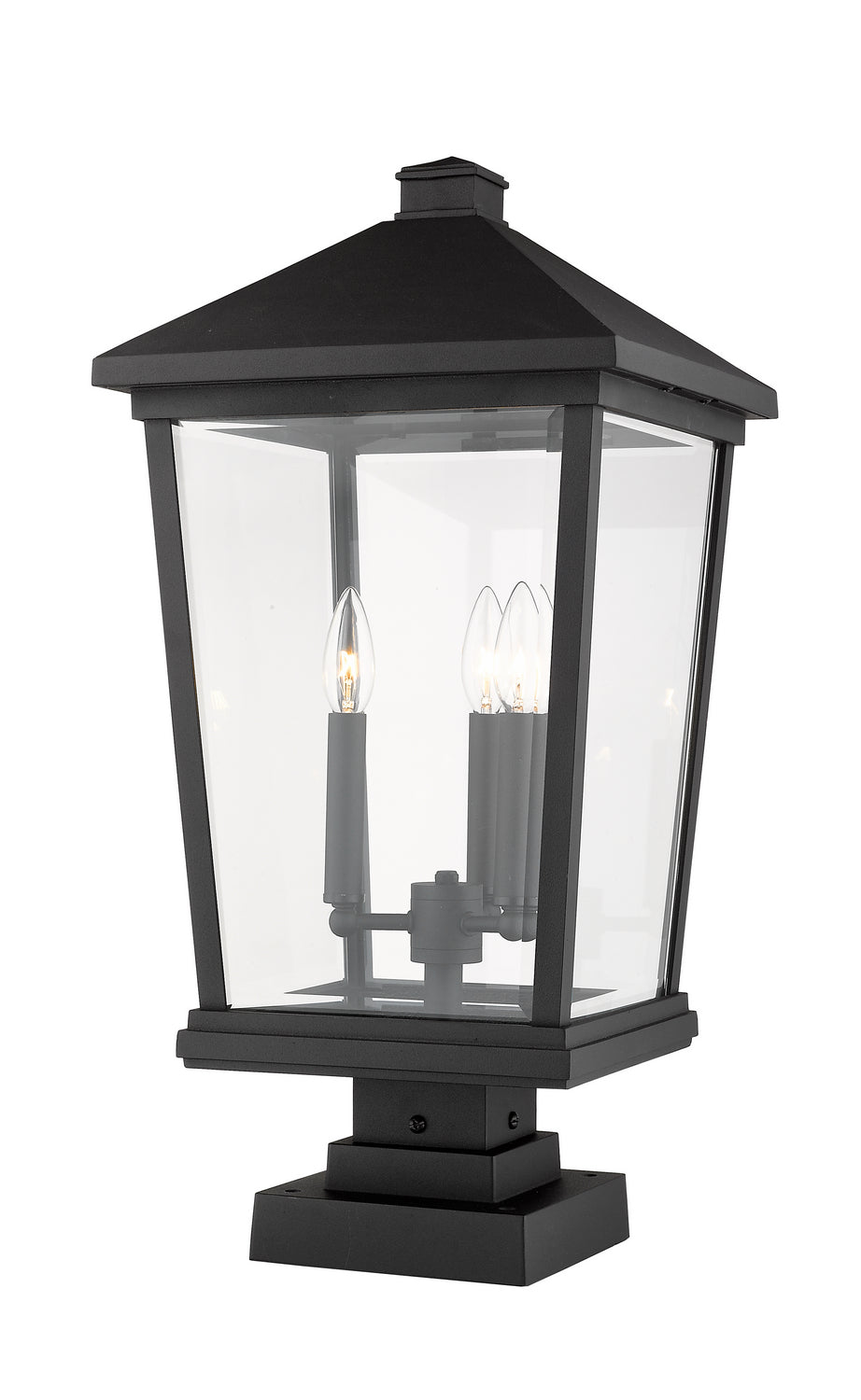 Z-Lite Canada - 568PHXLS-SQPM-BK - Three Light Outdoor Pier Mounted Fixture - Beacon - Black