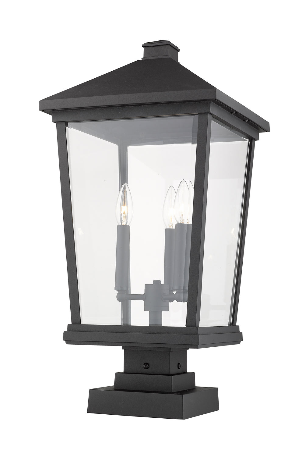 Z-Lite Canada - 568PHXLS-SQPM-BK - Three Light Outdoor Pier Mounted Fixture - Beacon - Black