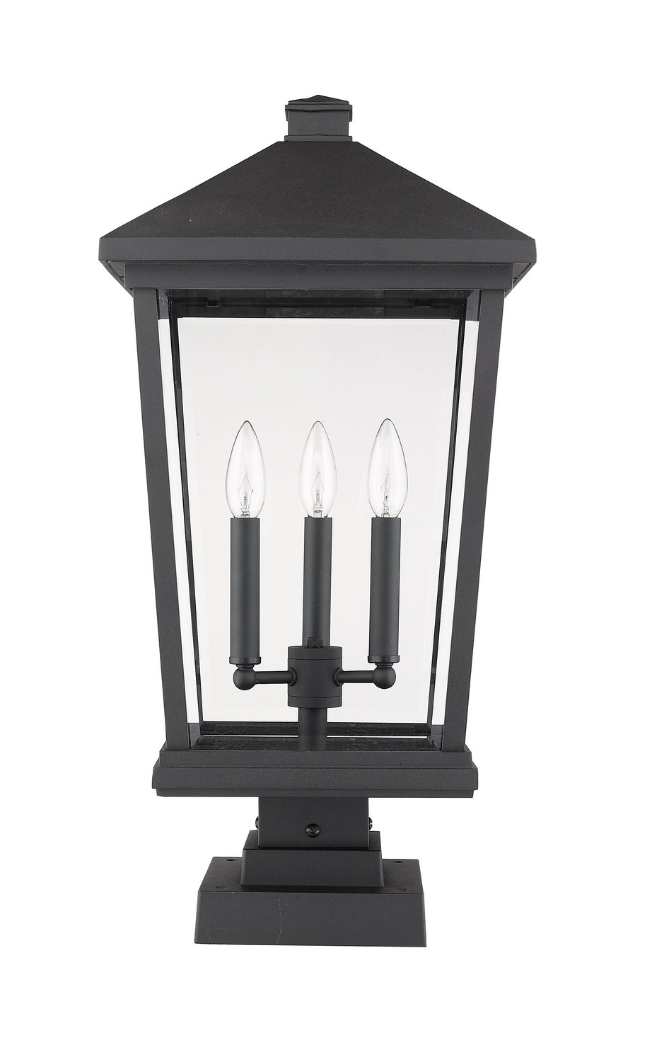 Z-Lite Canada - 568PHXLS-SQPM-BK - Three Light Outdoor Pier Mounted Fixture - Beacon - Black