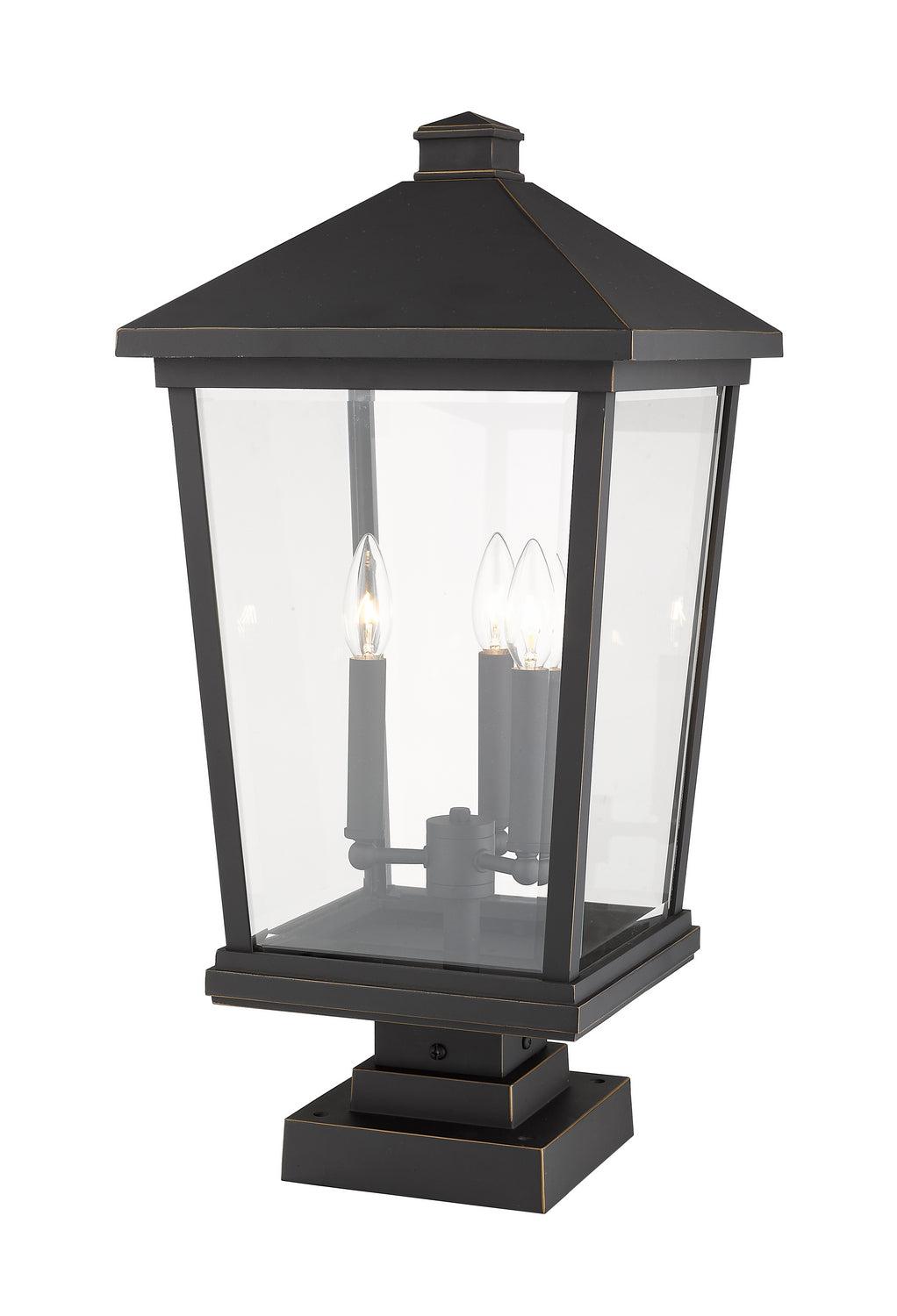 Z-Lite Canada - 568PHXLS-SQPM-ORB - Three Light Outdoor Pier Mounted Fixture - Beacon - Oil Rubbed Bronze