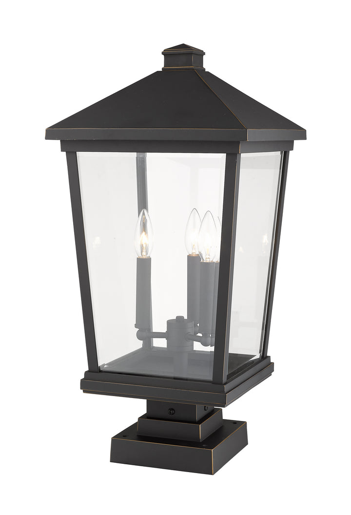 Z-Lite Canada - 568PHXLS-SQPM-ORB - Three Light Outdoor Pier Mounted Fixture - Beacon - Oil Rubbed Bronze